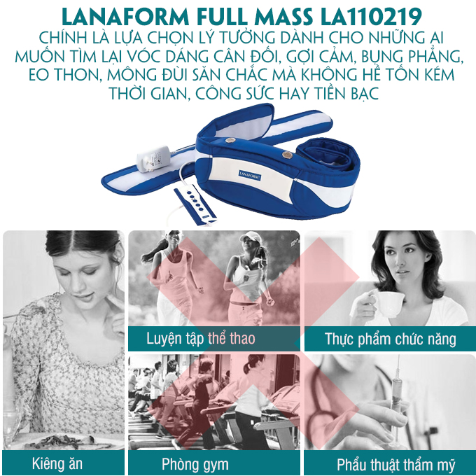 Đai massage bụng Lanaform Full Mass LA110219
